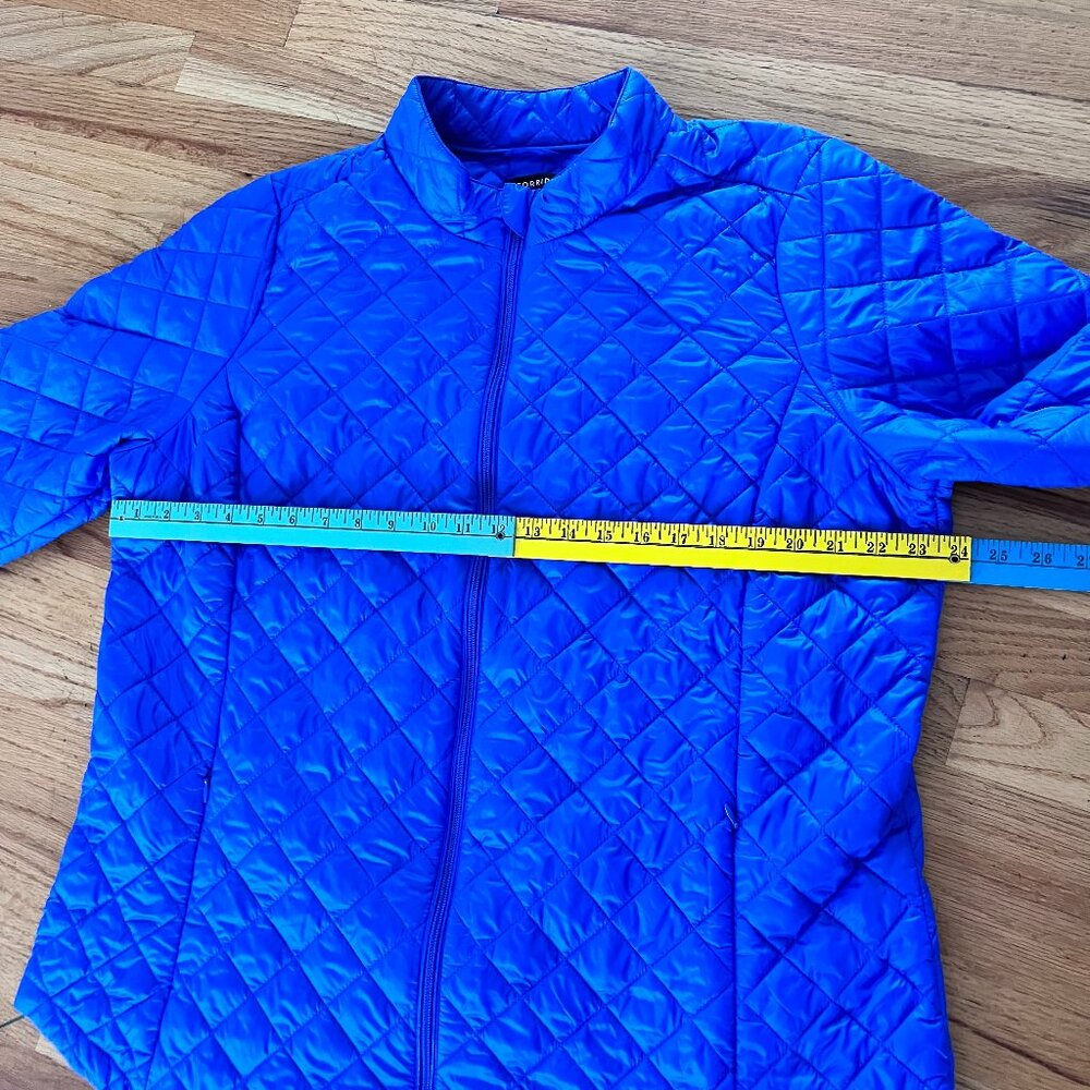 Torrid  Feel the Fit Cobalt Blue Diamond Quilted Puffer Jacket Packable Size 1 X - Picture 4 of 10